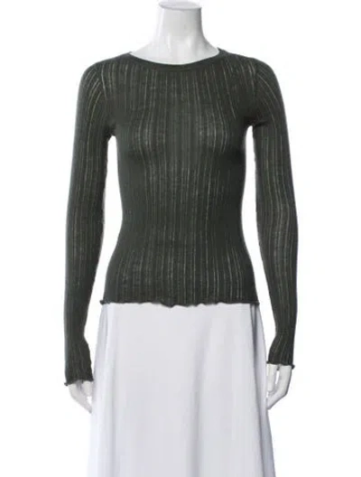 Pre-owned Piazza Sempione Cashmere Crew Neck Sweater In Green