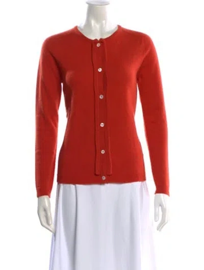 Pre-owned Piazza Sempione Cashmere Crew Neck Sweater In Orange
