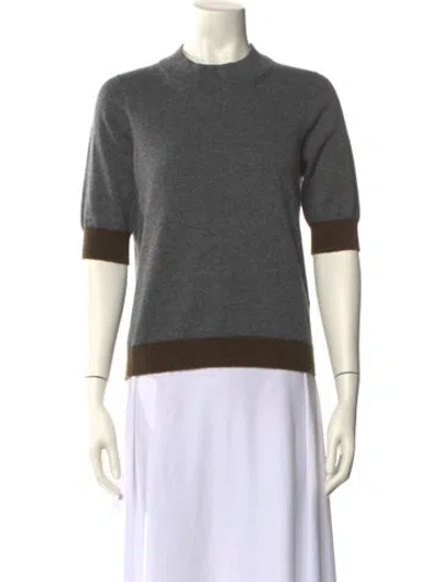 Pre-owned Piazza Sempione Cashmere Mock Neck Sweatshirt In Gray