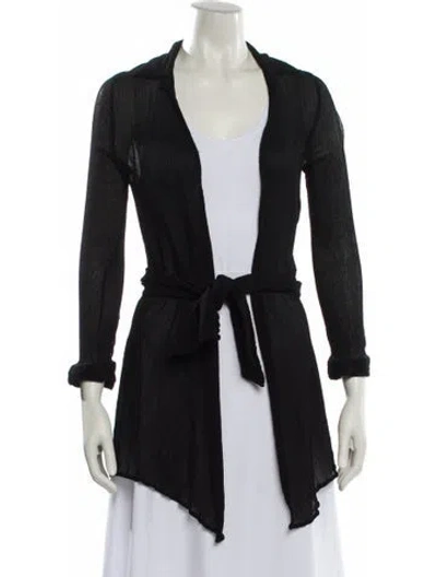 Pre-owned Piazza Sempione Cashmere Open Front Sweater In Black