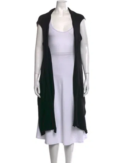 Pre-owned Piazza Sempione Cashmere Open Front Sweater W/ Tags In Black