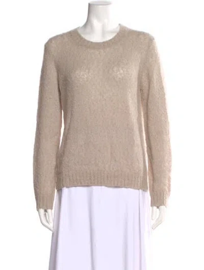 Pre-owned Piazza Sempione Cashmere Scoop Neck Sweater In Neutral