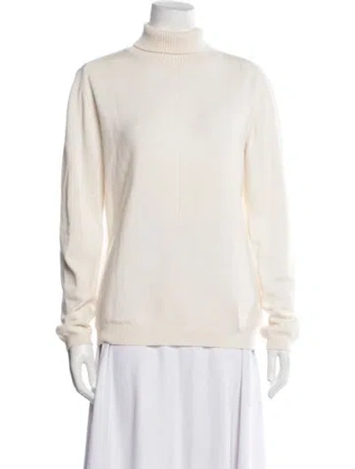 Pre-owned Piazza Sempione Cashmere Turtleneck Sweater In Neutrals