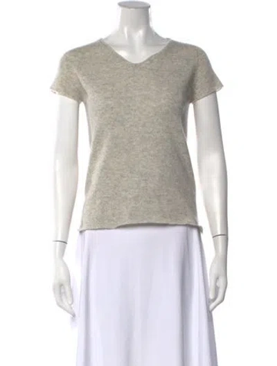 Pre-owned Piazza Sempione Cashmere V-neck Sweater In Neutrals