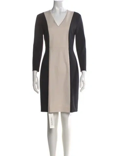 Pre-owned Piazza Sempione Colorblock Pattern Knee-length Dress In Gray