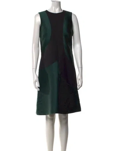 Pre-owned Piazza Sempione Colorblock Pattern Knee-length Dress In Green