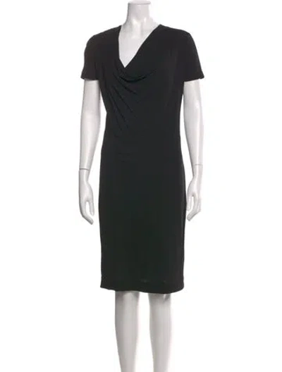 Pre-owned Piazza Sempione Cowl Neck Knee-length Dress In Black