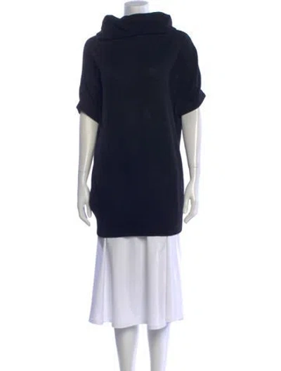 Pre-owned Piazza Sempione Cowl Neck Short Sleeve Tunic In Blue