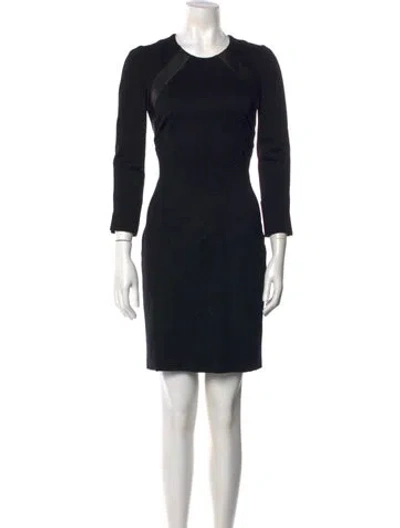Pre-owned Piazza Sempione Crew Neck Knee-length Dress In Black