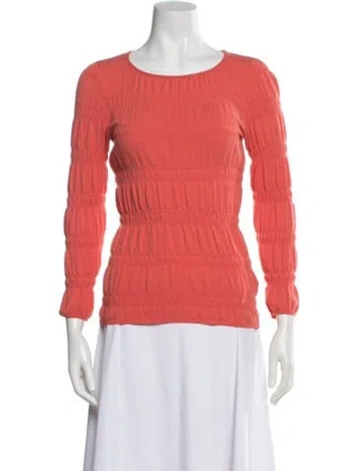 Pre-owned Piazza Sempione Crew Neck Long Sleeve Top In Pink