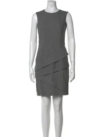 Pre-owned Piazza Sempione Crew Neck Mini Dress In Gray