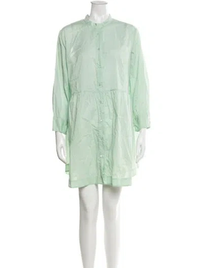Pre-owned Piazza Sempione Crew Neck Mini Dress In Green