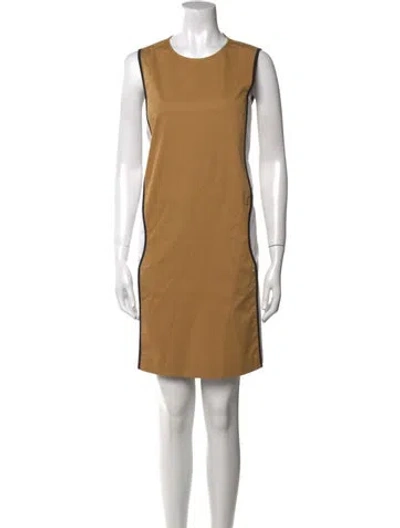 Pre-owned Piazza Sempione Crew Neck Mini Dress In Neutral