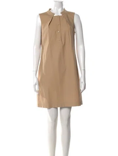 Pre-owned Piazza Sempione Crew Neck Mini Dress In Neutral