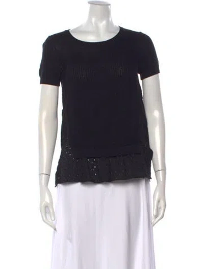 Pre-owned Piazza Sempione Crew Neck Short Sleeve Top In Black