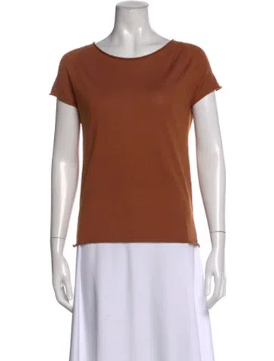 Pre-owned Piazza Sempione Crew Neck Short Sleeve T-shirt In Brown