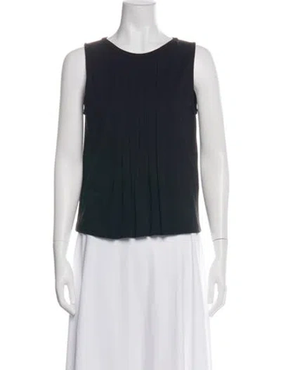 Pre-owned Piazza Sempione Crew Neck Sleeveless Top In Black
