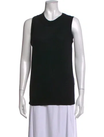 Pre-owned Piazza Sempione Crew Neck Sleeveless Top In Black