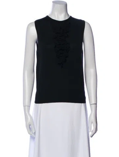 Pre-owned Piazza Sempione Crew Neck Sleeveless Top In White