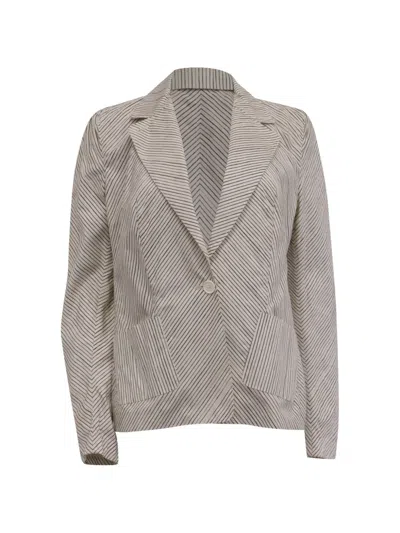 Pre-owned Piazza Sempione Diagonal-striped Blazer In Neutrals