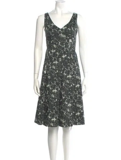 Pre-owned Piazza Sempione Floral Print Knee-length Dress In Green