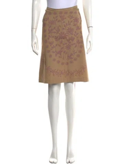Pre-owned Piazza Sempione Floral Print Knee-length Skirt In Neutrals