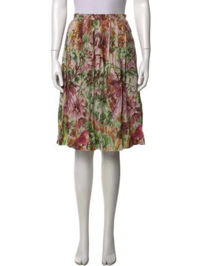 Pre-owned Piazza Sempione Floral Print Midi Length Skirt In Pink