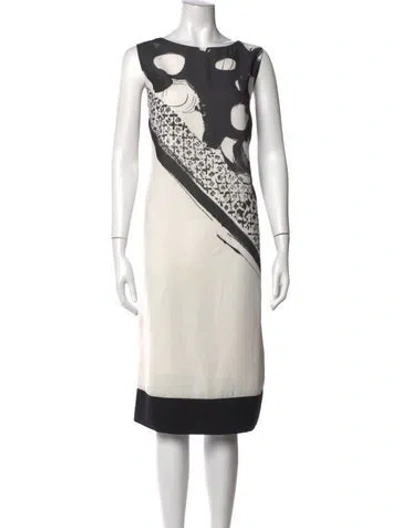Pre-owned Piazza Sempione Graphic Print Knee-length Dress In Black