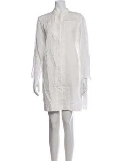 Pre-owned Piazza Sempione Knee-length Dress In White