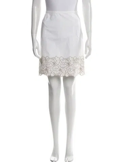 Pre-owned Piazza Sempione Lace Trim Embellishment Mini Skirt In Neutral