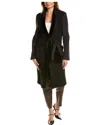 PIAZZA SEMPIONE PIAZZA SEMPIONE LEATHER-TRIM WOOL COAT