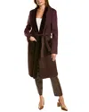 PIAZZA SEMPIONE PIAZZA SEMPIONE LEATHER-TRIM WOOL COAT