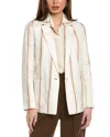 Piazza Sempione Linen & Silk-blend Blazer In White