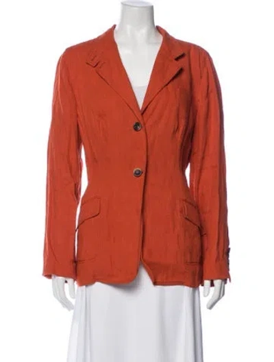 Pre-owned Piazza Sempione Linen Blazer In Orange