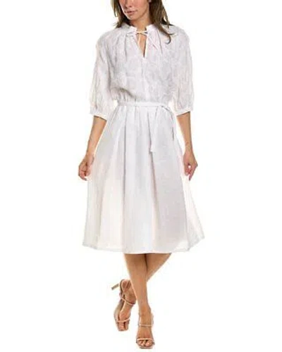 Pre-owned Piazza Sempione Linen-blend Dress Women's In White