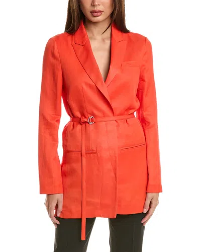 Piazza Sempione Linen-blend Jacket In Orange