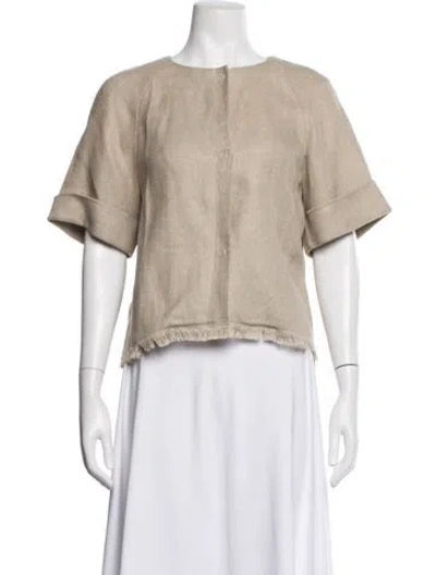 Pre-owned Piazza Sempione Linen Jacket W/ Tags In Neutrals