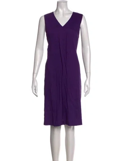 Pre-owned Piazza Sempione Linen Knee-length Dress In Purple