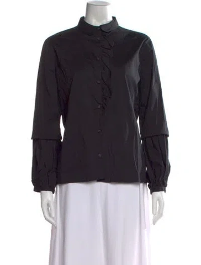 Pre-owned Piazza Sempione Long Sleeve Blouse In Black