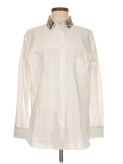 Pre-owned Piazza Sempione Long Sleeve Button Down Shirt In White