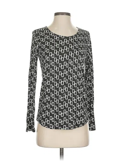 Pre-owned Piazza Sempione Long Sleeve Top Black Square Neckline Tops