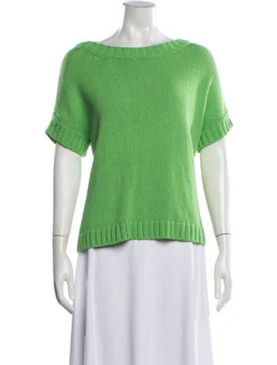 Pre-owned Piazza Sempione Merino Wool Crew Neck Sweater In Green