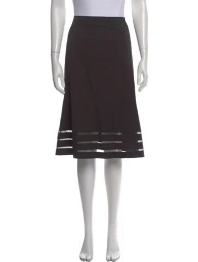 Pre-owned Piazza Sempione Mesh Accents Knee-length Skirt In Gray