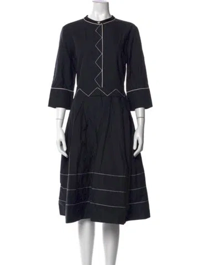 Pre-owned Piazza Sempione Midi Length Dress In Black
