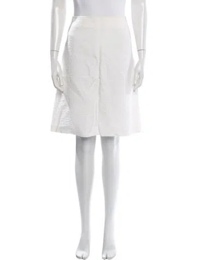 Pre-owned Piazza Sempione Midi Length Skirt In White