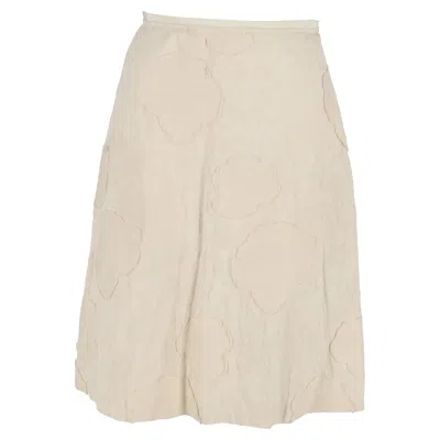 Piazza Sempione Midi Skirt In Cream Cotton In Brown