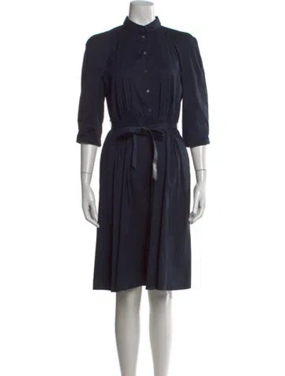 Pre-owned Piazza Sempione Mock Neck Knee-length Dress In Blue