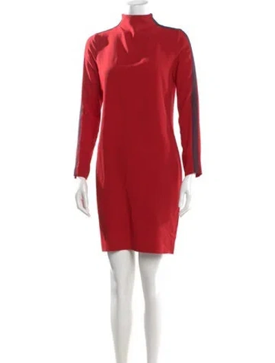 Pre-owned Piazza Sempione Mock Neck Knee-length Dress In Red