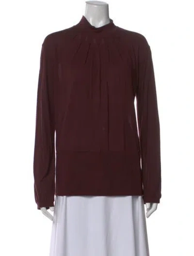 Pre-owned Piazza Sempione Mock Neck Long Sleeve Top In Multi