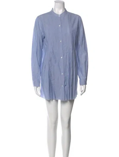 Pre-owned Piazza Sempione Mock Neck Mini Dress In Blue